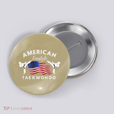 American Freestyle Taekwondo 2 Sides Button