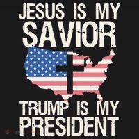 American Flag Tee Jesus Is My Savior Trump Is My President Ornament thumb 1