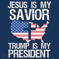 American Flag Tee Jesus Is My Savior Trump Is My President Women's Hoodie thumb 2