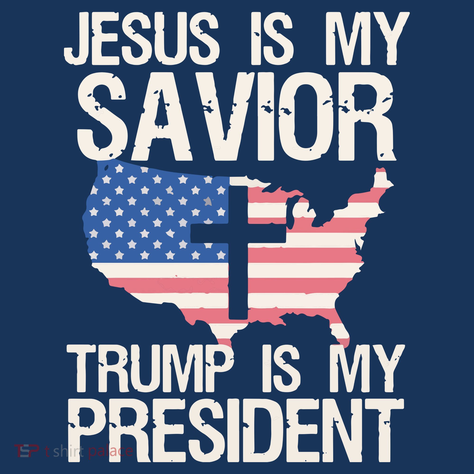 American Flag Tee Jesus Is My Savior Trump Is My President Women's Hoodie