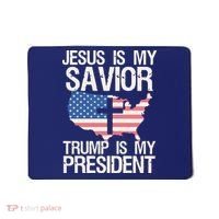 American Flag Tee Jesus Is My Savior Trump Is My President Mousepad thumb 0