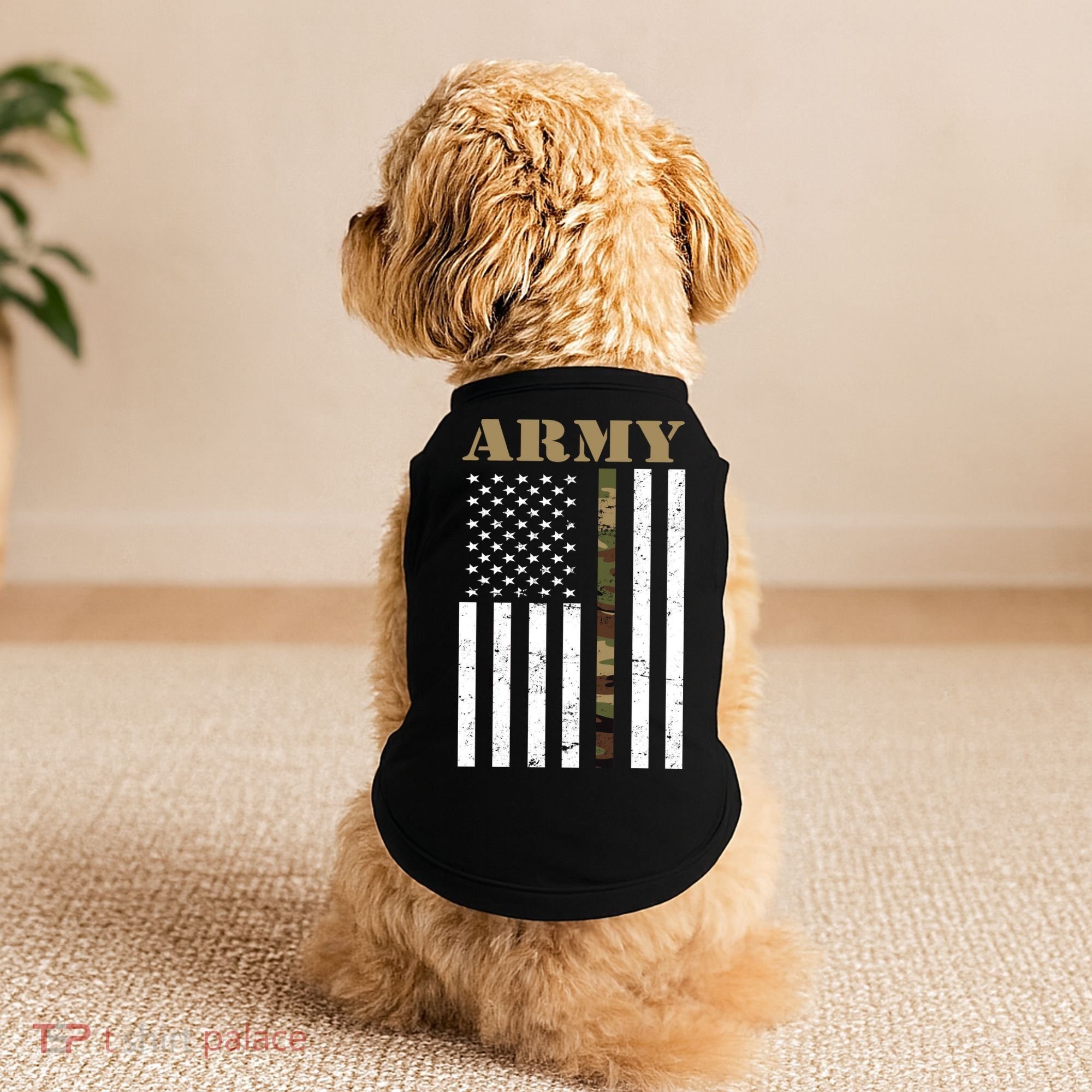 Army Flag Thin Camo Line Doggie Tank