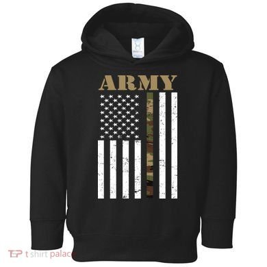 Army Flag Thin Camo Line Toddler Hoodie