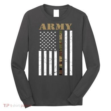 Army Flag Thin Camo Line Long Sleeve Shirt