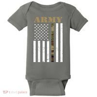 Army Flag Thin Camo Line Baby Bodysuit thumb 0