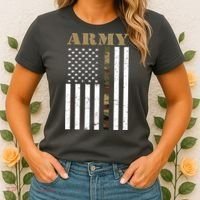 Army Flag Thin Camo Line Women's T-Shirt thumb 2