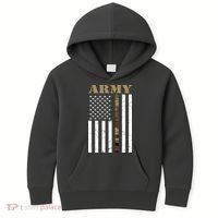 Army Flag Thin Camo Line Kids Hoodie thumb 0
