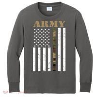 Army Flag Thin Camo Line Kids Long Sleeve Shirt thumb 0