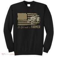 American Flag Tractor So God Made A Farmer Sweatshirt thumb 0