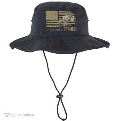 American Flag Tractor So God Made A Farmer Bucket Hat