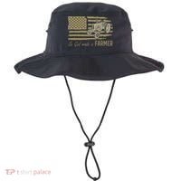 American Flag Tractor So God Made A Farmer Bucket Hat thumb 0