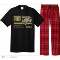 American Flag Tractor So God Made A Farmer Pajama Set thumb 0