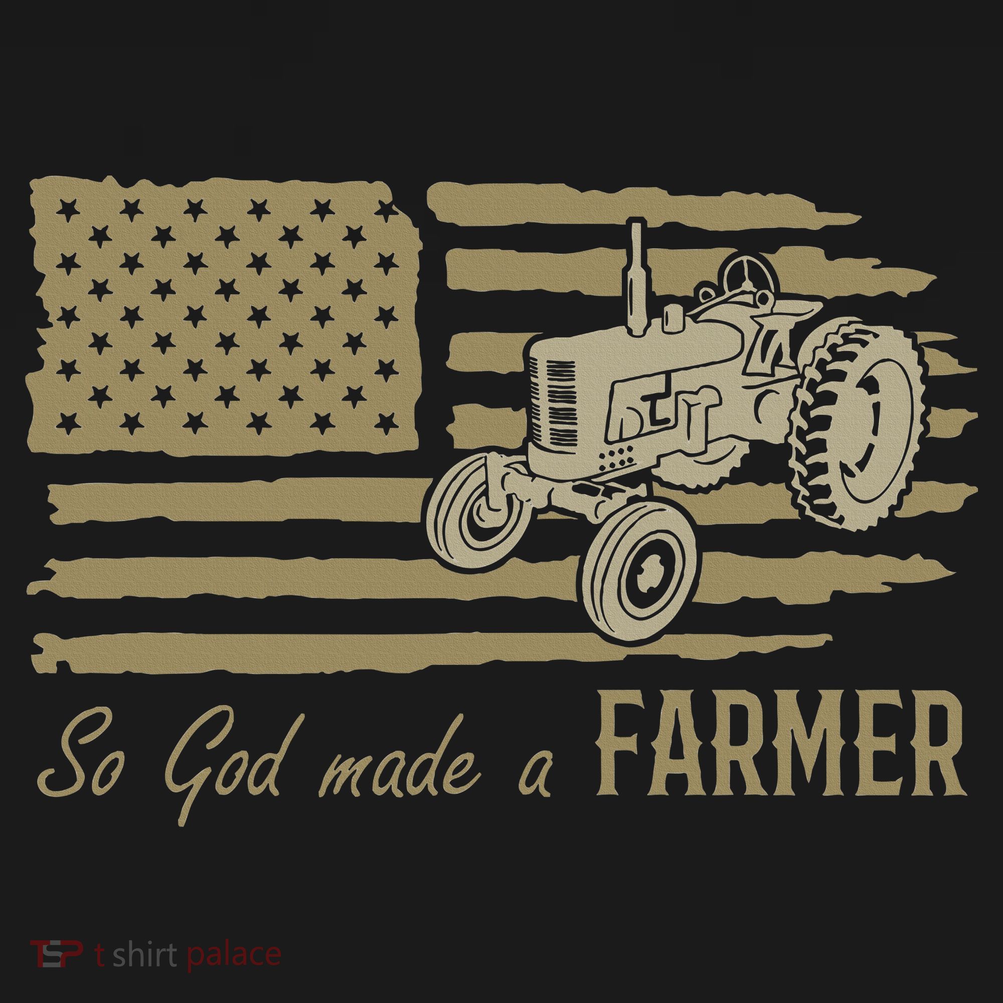 American Flag Tractor So God Made A Farmer Polo