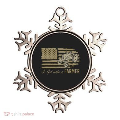 American Flag Tractor So God Made A Farmer Ornament
