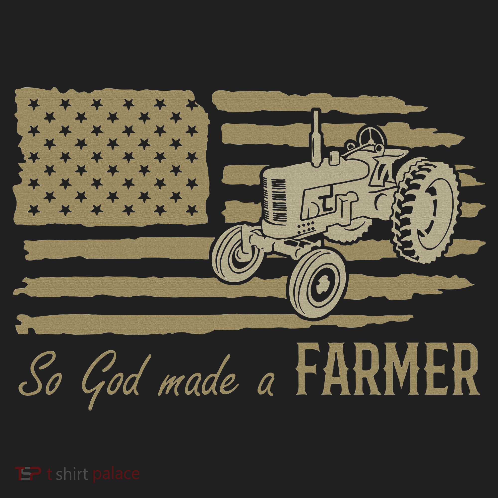 American Flag Tractor So God Made A Farmer Hat
