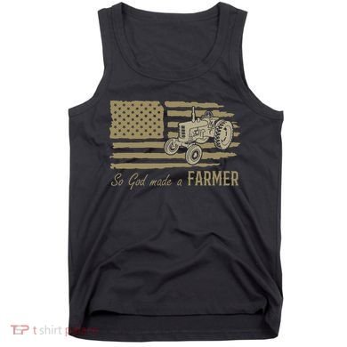 American Flag Tractor So God Made A Farmer Tank Top
