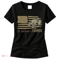 American Flag Tractor So God Made A Farmer Women's T-Shirt thumb 0