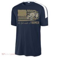 American Flag Tractor So God Made A Farmer Sport-Tek Competitor United Soccer Jersey thumb 2