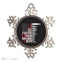 All Faster Than Dialing 911 American Flag Gun Lover Ornament thumb 0