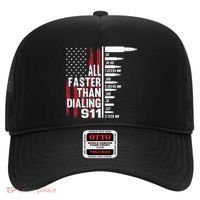 All Faster Than Dialing 911 American Flag Gun Lover Hat thumb 0