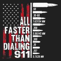 All Faster Than Dialing 911 American Flag Gun Lover Hat thumb 2