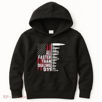 All Faster Than Dialing 911 American Flag Gun Lover Kids Hoodie thumb 0