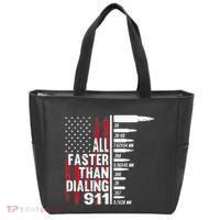 All Faster Than Dialing 911 American Flag Gun Lover Tote Bag thumb 0