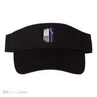 American Flag Thyroid Cancer Awareness Ribbon USA Warrior Visor thumb 0