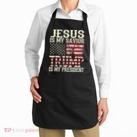 American Flag Tee Jesus Is My Savior Trump Is My President Apron thumb 2