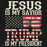 American Flag Tee Jesus Is My Savior Trump Is My President Polo thumb 3