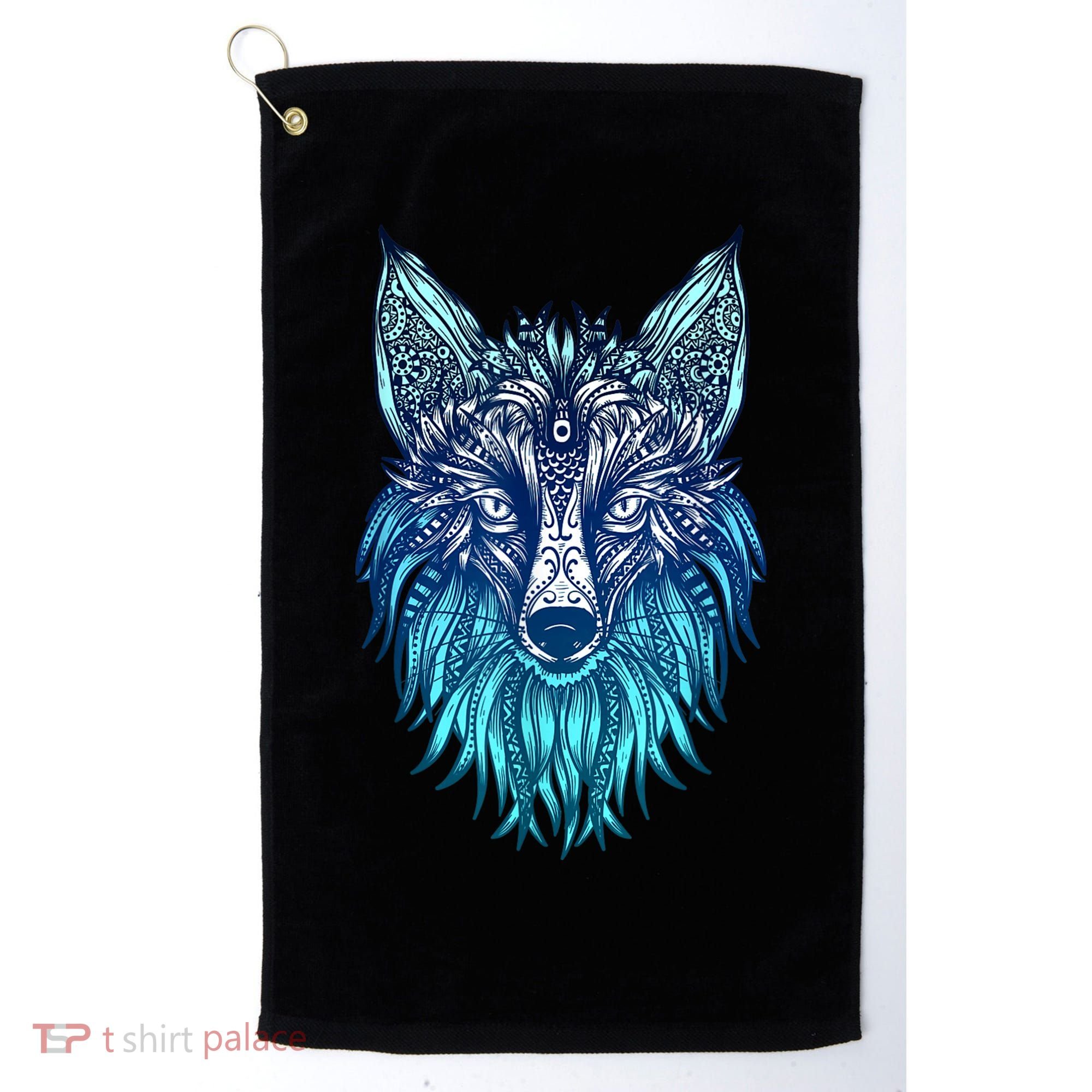 Arctic Fox Tribal Face Ornaments Antarctica Animal Fox Golf Towel