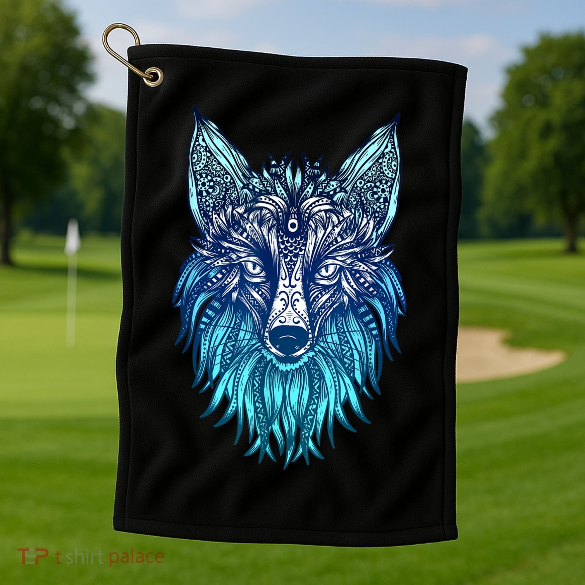 Arctic Fox Tribal Face Ornaments Antarctica Animal Fox Golf Towel
