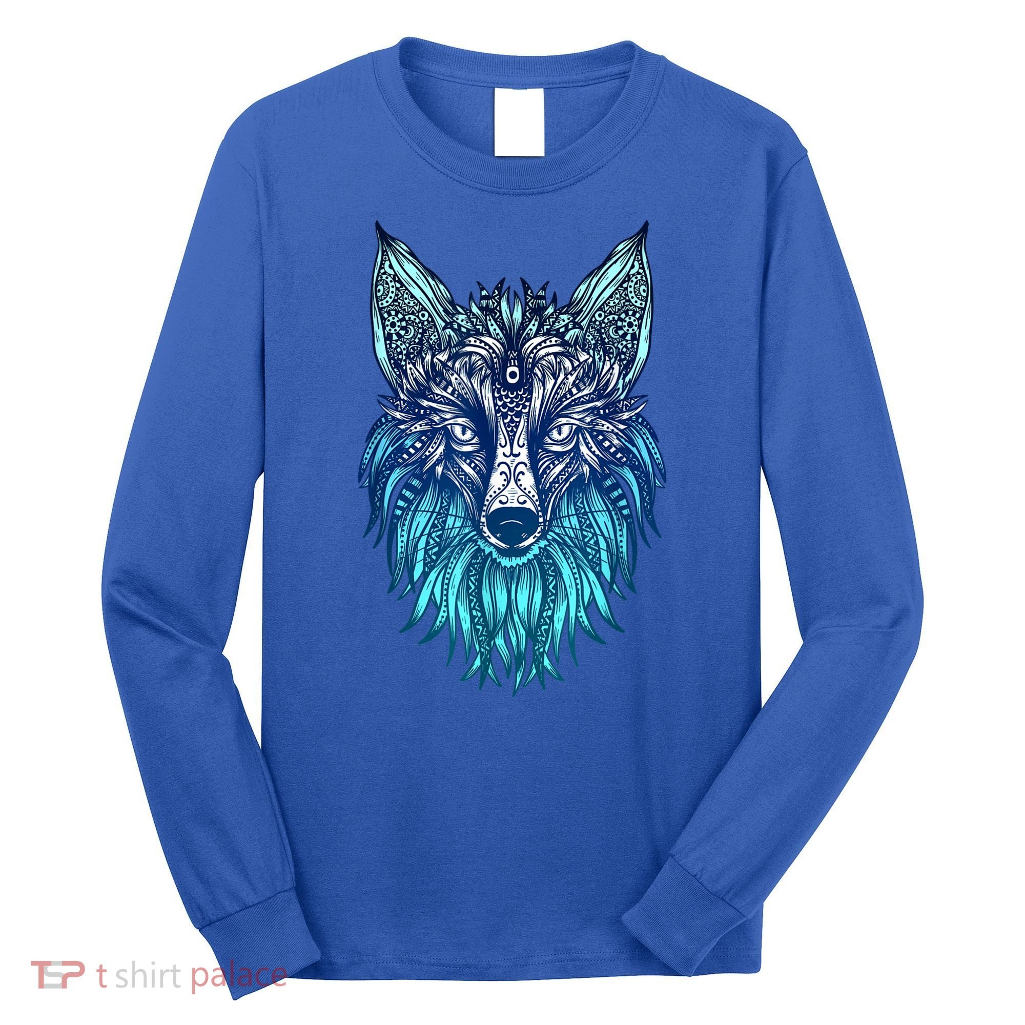 Arctic Fox Tribal Face Ornaments Antarctica Animal Fox Long Sleeve Shirt