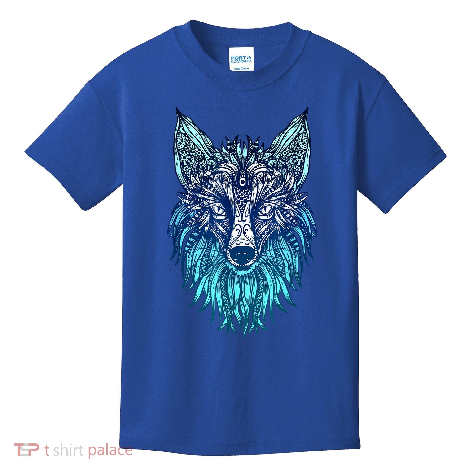 Arctic Fox Tribal Face Ornaments Antarctica Animal Fox Kids T-Shirt