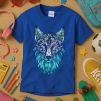 Arctic Fox Tribal Face Ornaments Antarctica Animal Fox Kids T-Shirt thumb 3