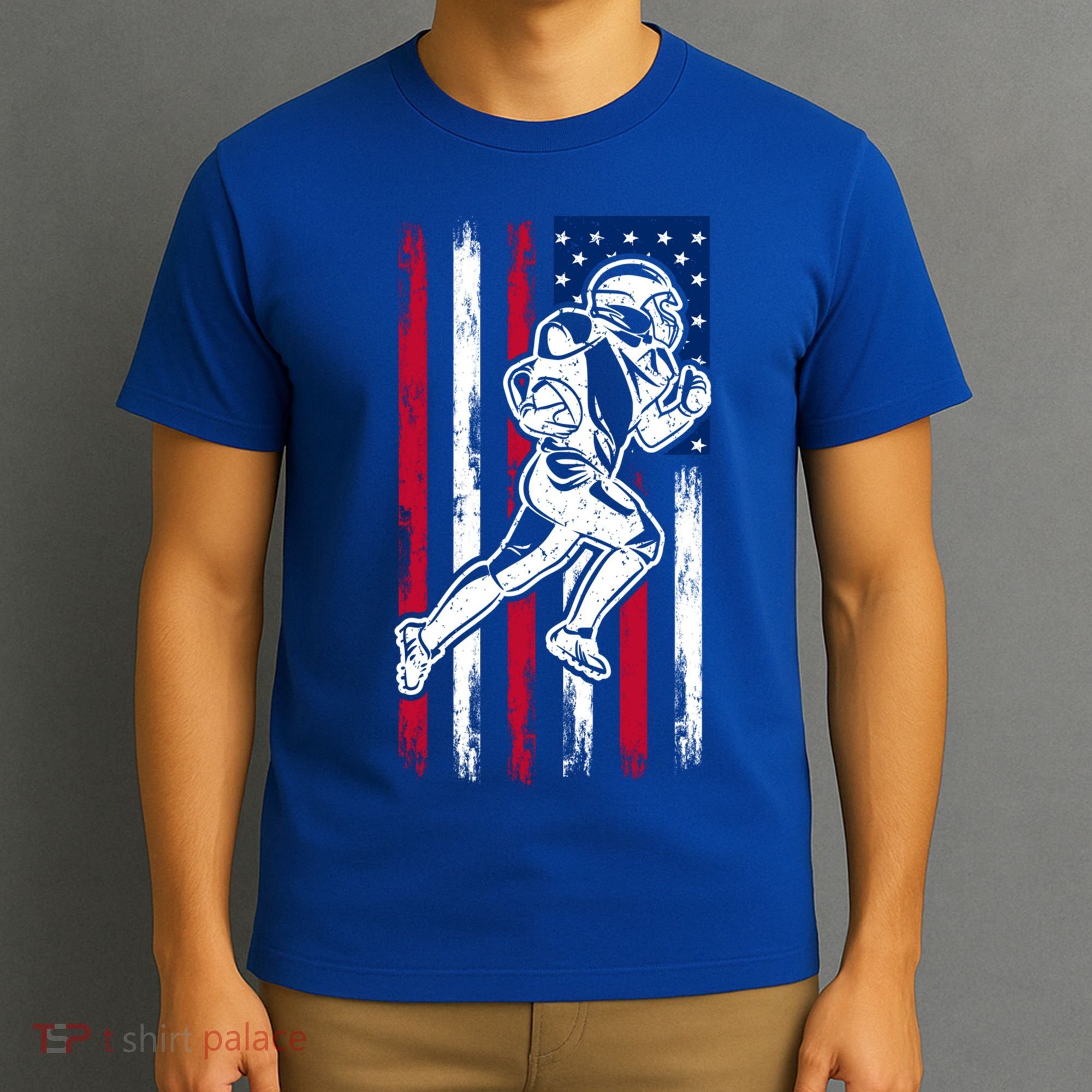American Football Team Cool Gift Us American Flag Football Gift T-Shirt