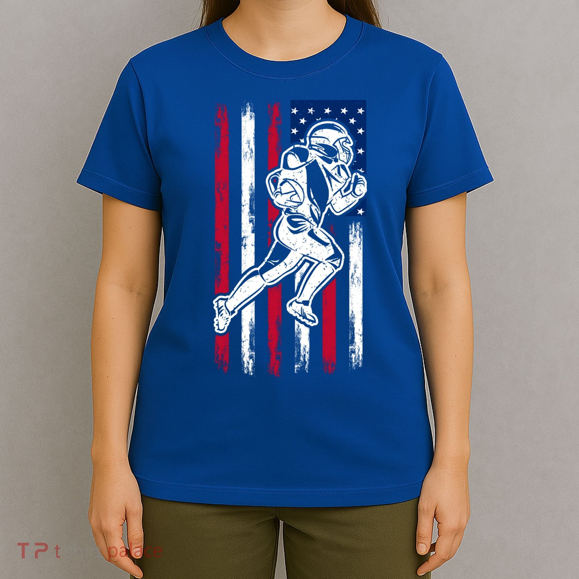 American Football Team Cool Gift Us American Flag Football Gift T-Shirt