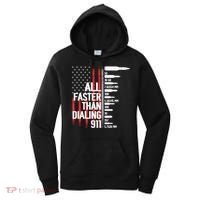 All Faster Than Dialing 911 American Flag Funny Gun Owner Gift Women's Hoodie thumb 0