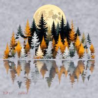 Autumn Forest Trees & Moon Reflection Outdoor Nature Lover Long Sleeve  Women's Sweatshirt thumb 2