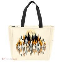 Autumn Forest Trees & Moon Reflection Outdoor Nature Lover Long Sleeve  Tote Bag thumb 0