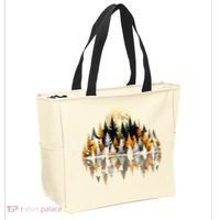Autumn Forest Trees & Moon Reflection Outdoor Nature Lover Long Sleeve  Tote Bag thumb 2