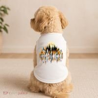 Autumn Forest Trees & Moon Reflection Outdoor Nature Lover Long Sleeve  Doggie Tank thumb 2