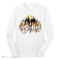 Autumn Forest Trees & Moon Reflection Outdoor Nature Lover Long Sleeve  Long Sleeve Shirt thumb 0