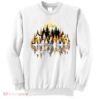 Autumn Forest Trees & Moon Reflection Outdoor Nature Lover Long Sleeve  Sweatshirt thumb 0
