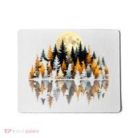 Autumn Forest Trees & Moon Reflection Outdoor Nature Lover Long Sleeve  Mousepad thumb 0