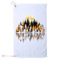Autumn Forest Trees & Moon Reflection Outdoor Nature Lover Long Sleeve  Golf Towel thumb 0