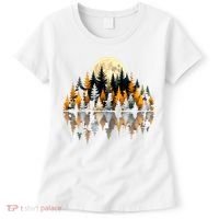 Autumn Forest Trees & Moon Reflection Outdoor Nature Lover Long Sleeve  Women's T-Shirt thumb 0