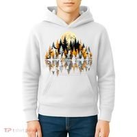 Autumn Forest Trees & Moon Reflection Outdoor Nature Lover Long Sleeve  Kids Hoodie thumb 4