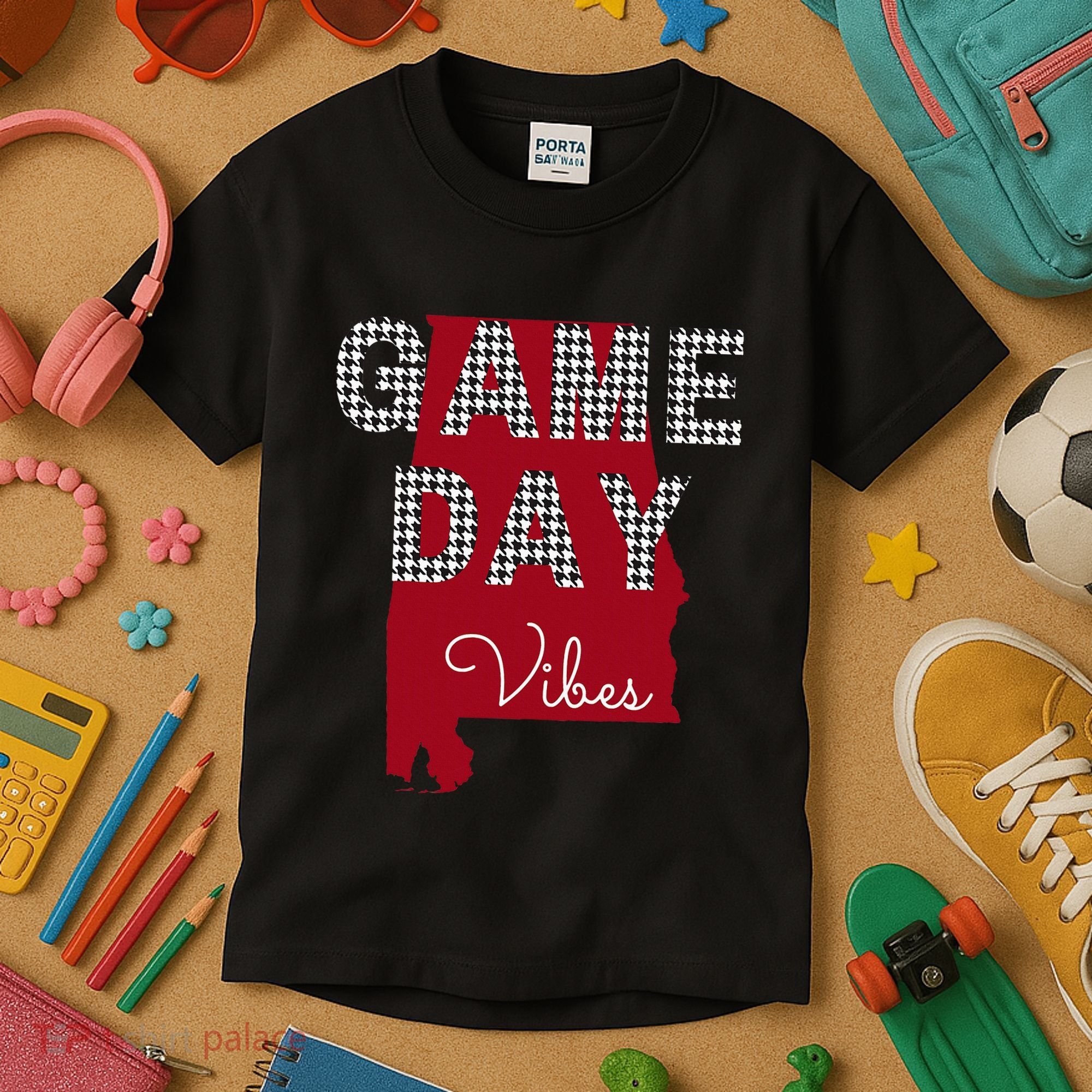 Alabama Football Tailgate Game Day Vibes Fall Kids T-Shirt