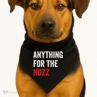 Anything For The Huzz Viral Funny Meme Brainrot Trendy USA-Made Doggie Bandana thumb 1
